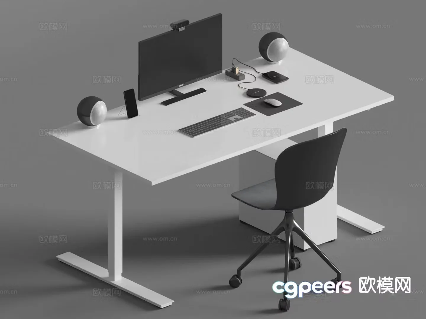 Idea office desk and chair employee desk and chair computer desk and chair 3d model