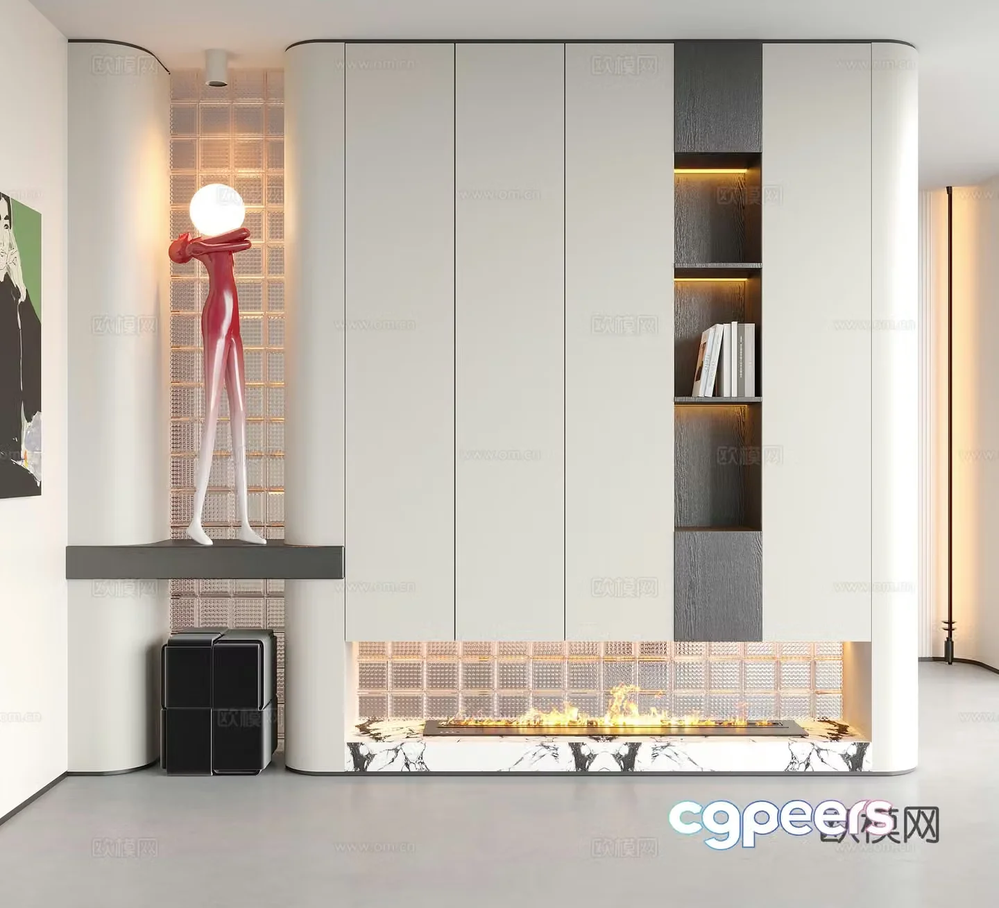 Modern decorative entrance door entrance door partition sculpture ornament 3D model