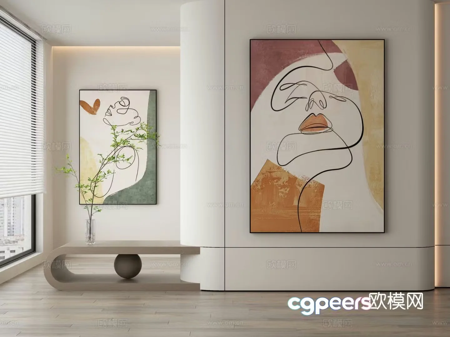 Decorative painting art painting hanging painting 3d model
