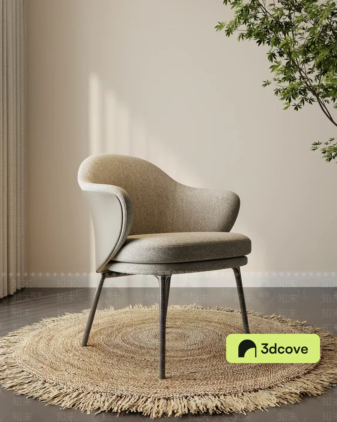 Grey Chair On Rug