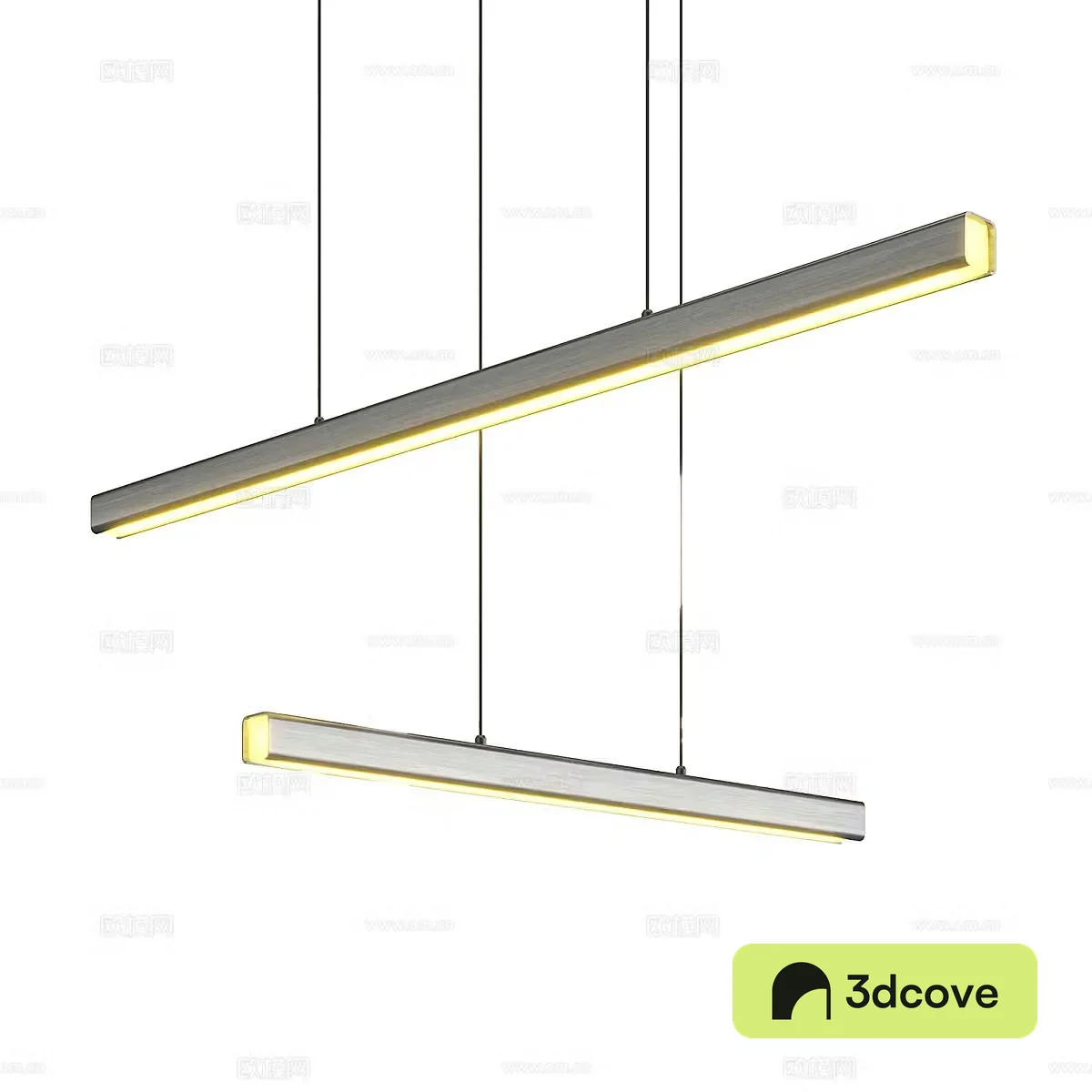 Modern minimalist restaurant strip chandeliers