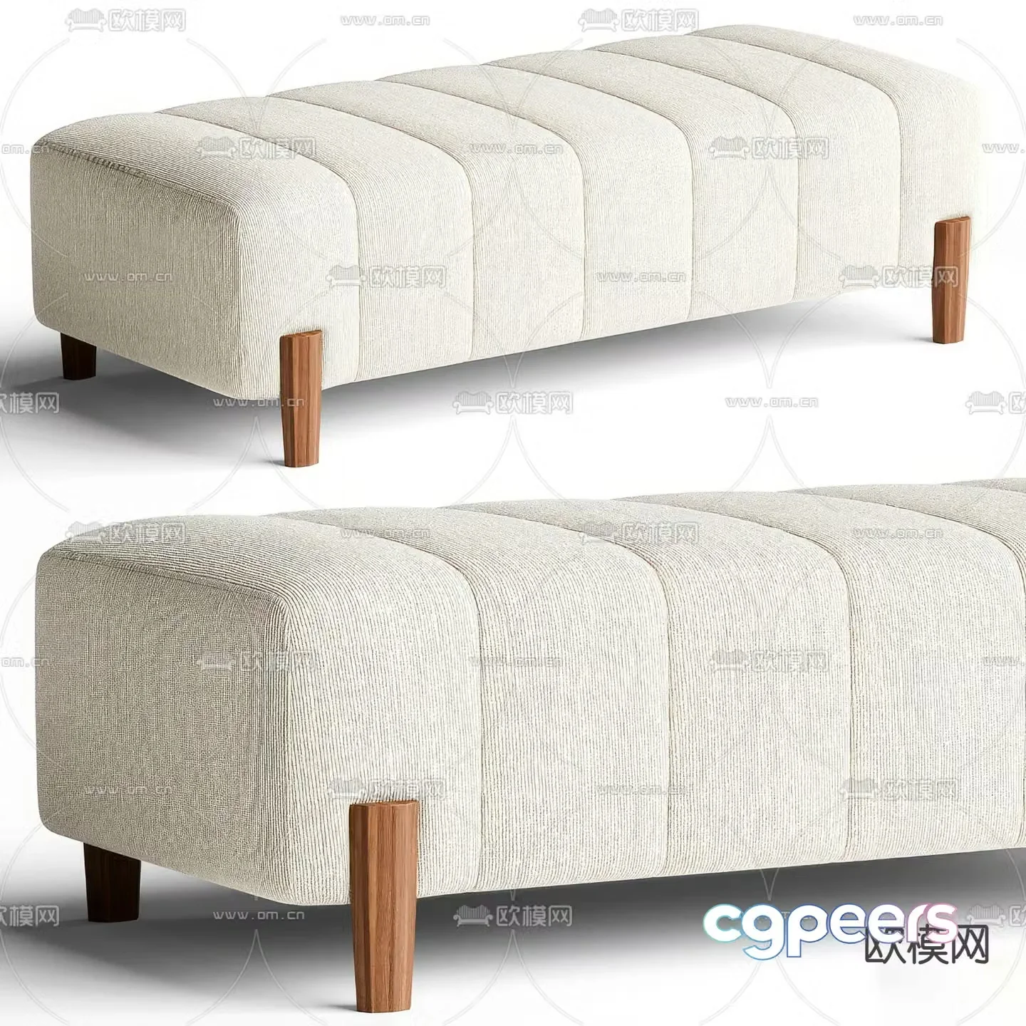 Bed end stool footrest sofa stool 3d model