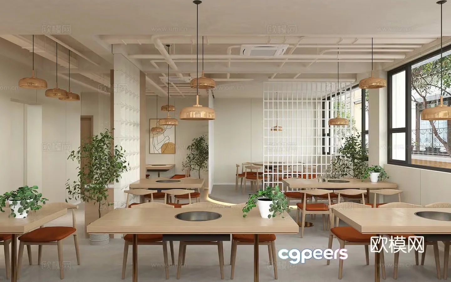 Modern hotpot restaurant Modern barbecue barbecue bar music restaurant bar bar skewers restaurant card area 3d model