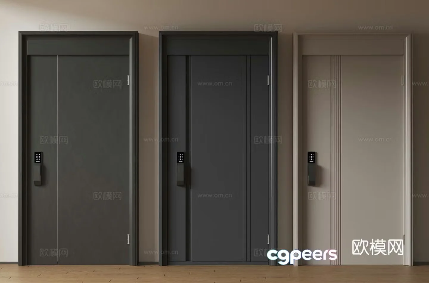 Modern minimalist entrance door medieval security door single opening door mother and child door main door password door 3D model