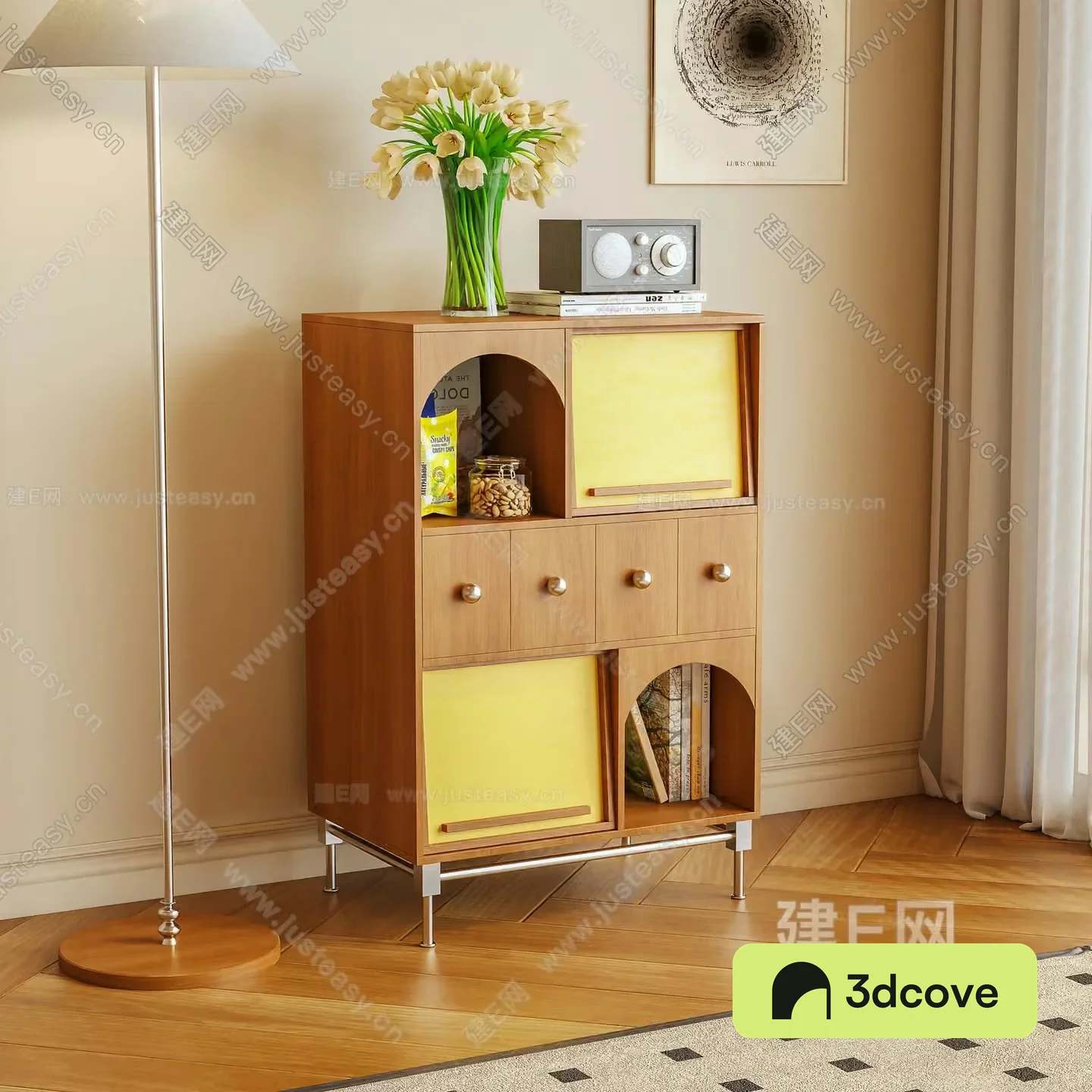 Mid-Century Modern Wooden Cabinet