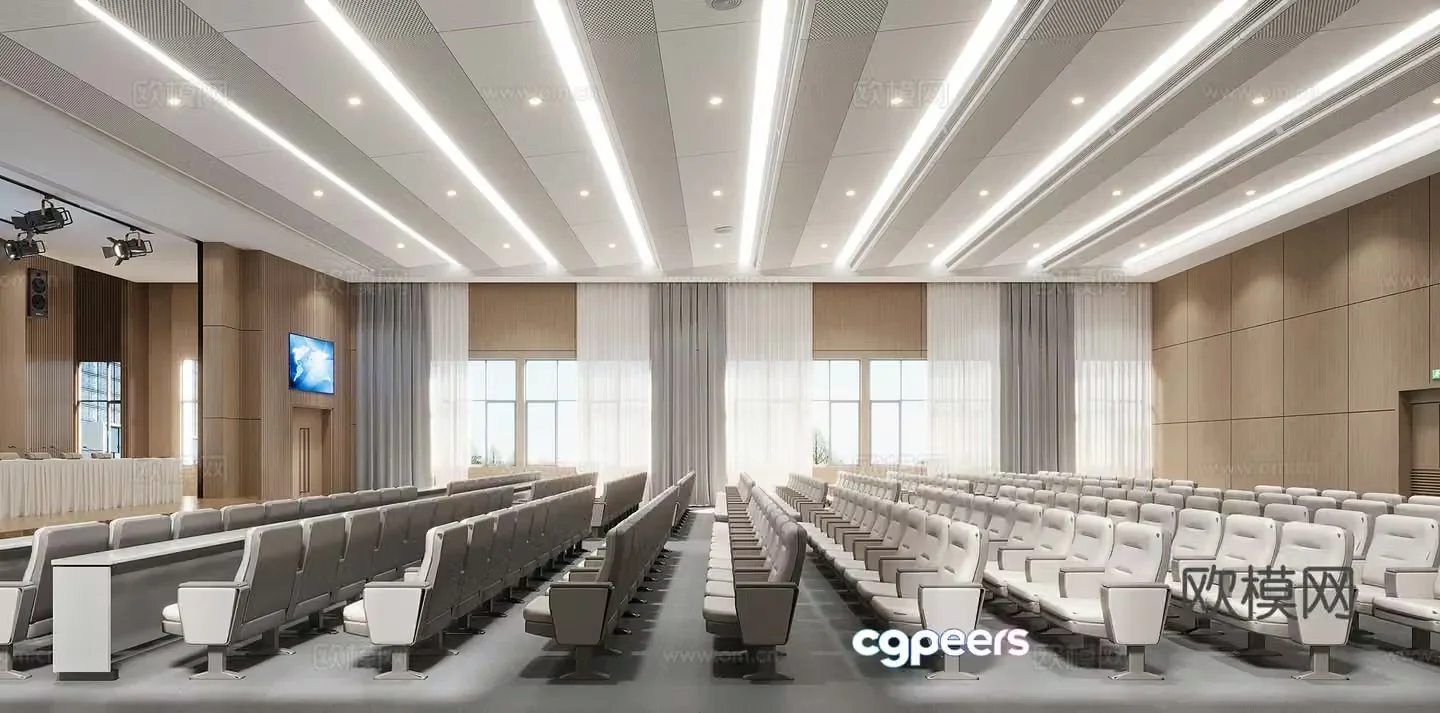 Modern large lecture hall 3d model