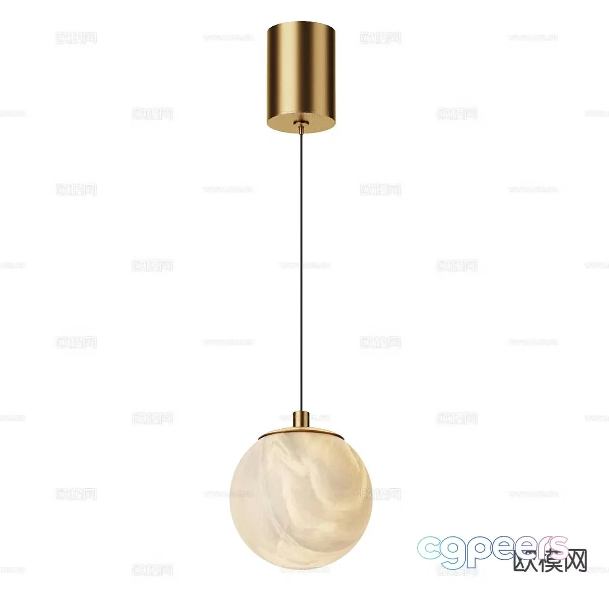 Light luxury chandelier spherical chandelier 3d model