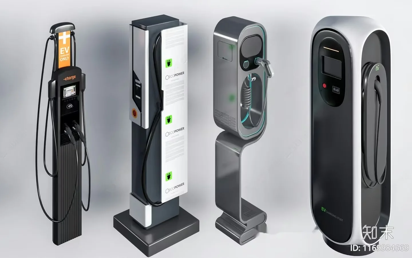 Electric Vehicle Charging Stations 3D Model – 5560 – CORONA Render