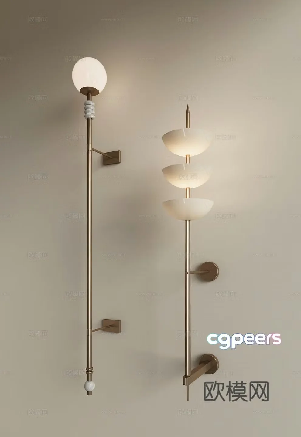 Modern light luxury wall lamp Metal wall lamp Multi-head wall lamp Long strip wall lamp Living room wall lamp 3D model