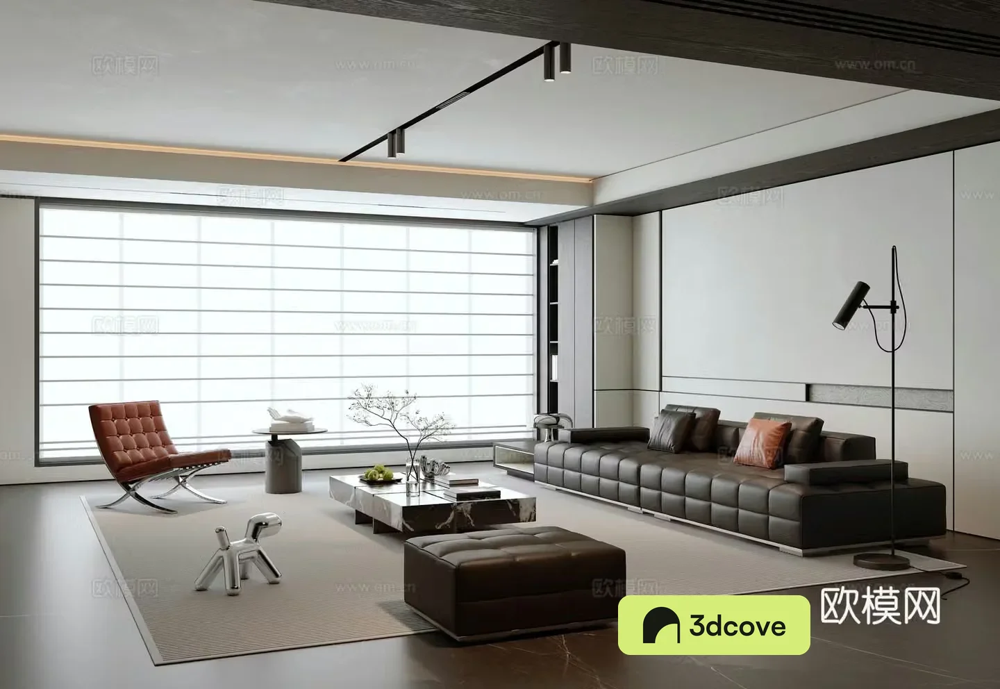 Modern minimalist Italian living room