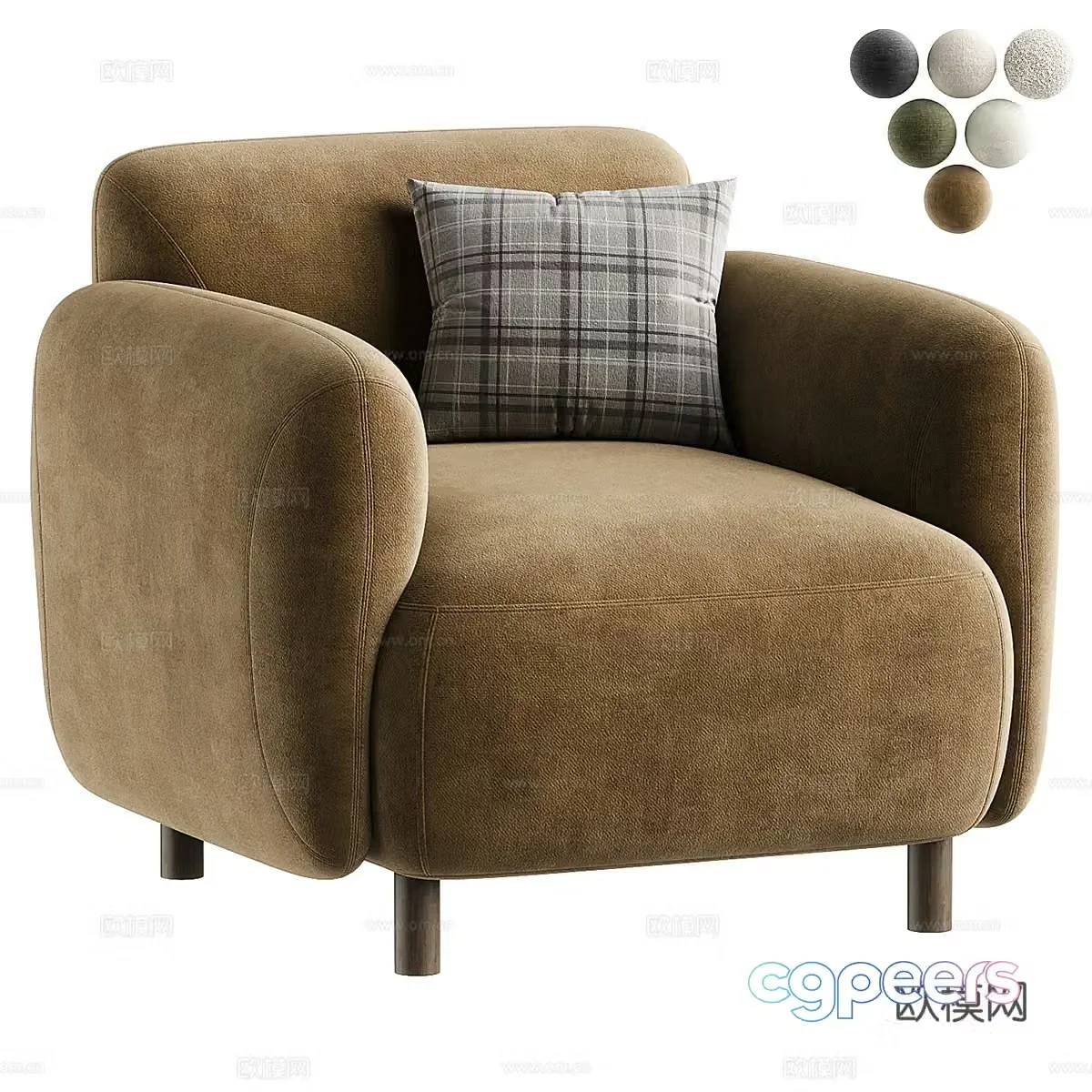 Modern single sofa 3d model