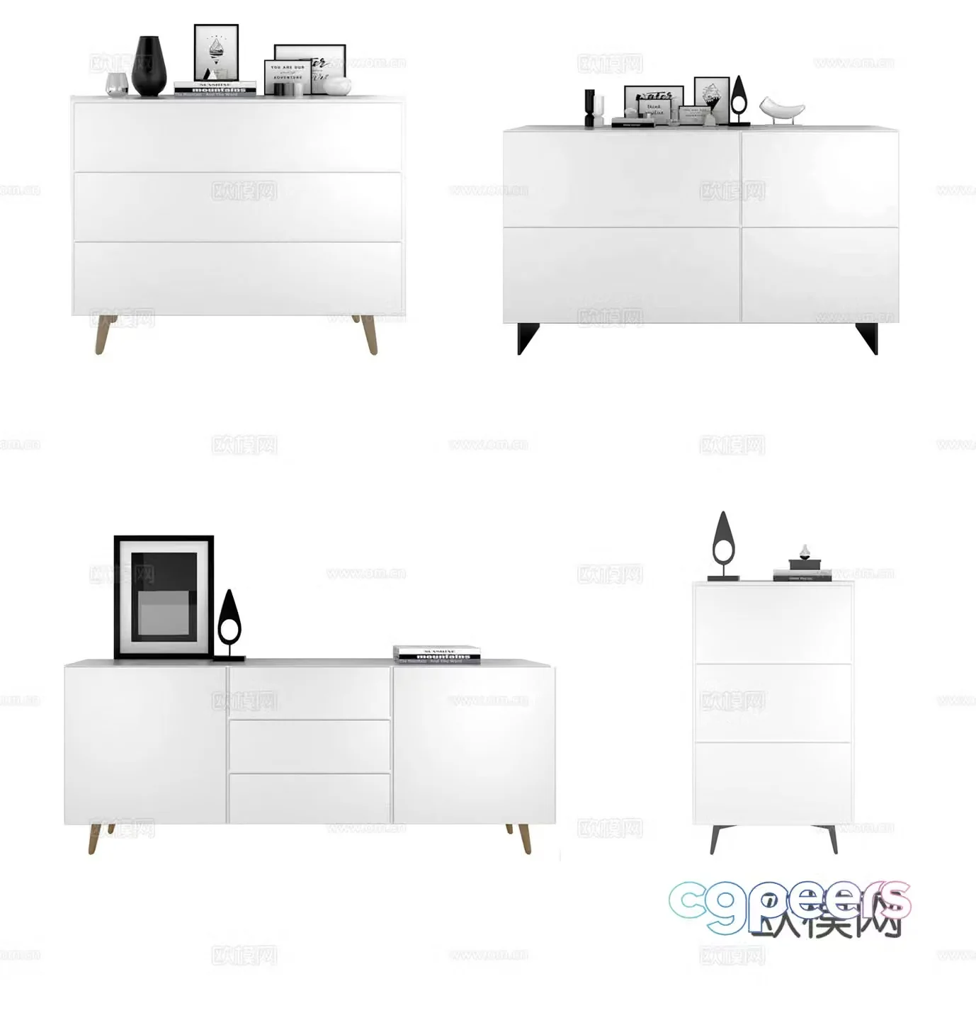 Modern entryway cabinet 3d model