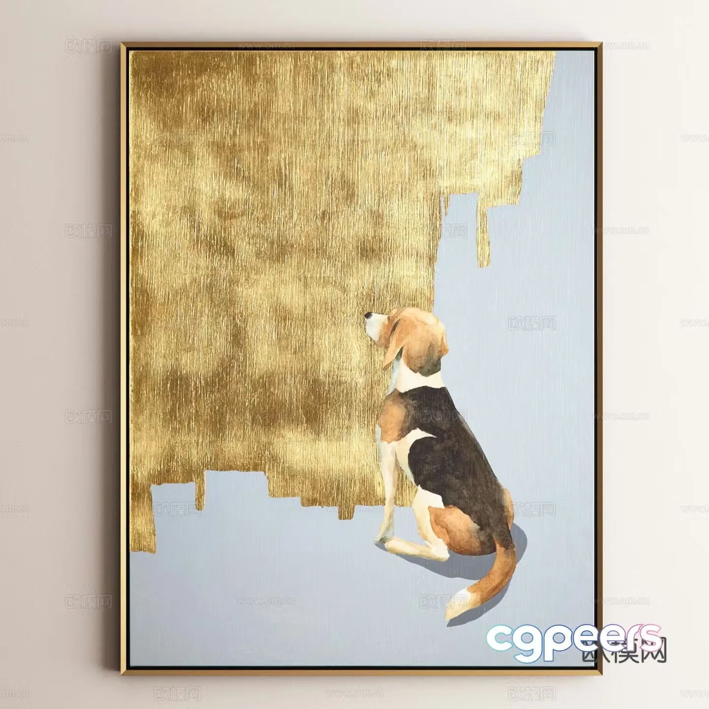 Modern decorative painting oil painting animal hanging painting 3D model
