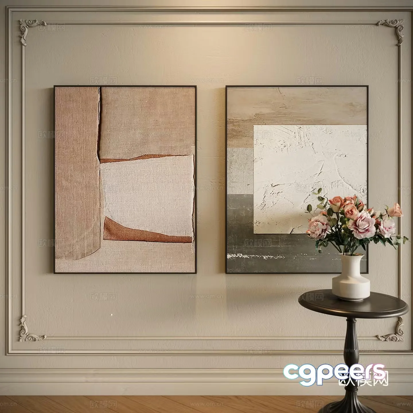 Modern medieval style decorative painting 3d model