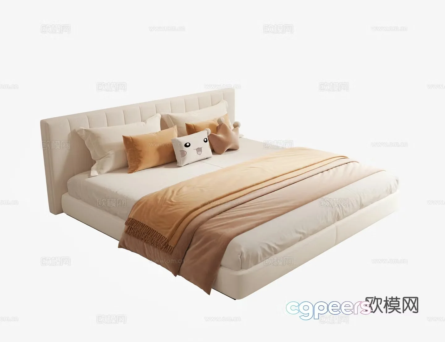 Modern children’s bed fabric children’s room bed universal children’s bed 3D model