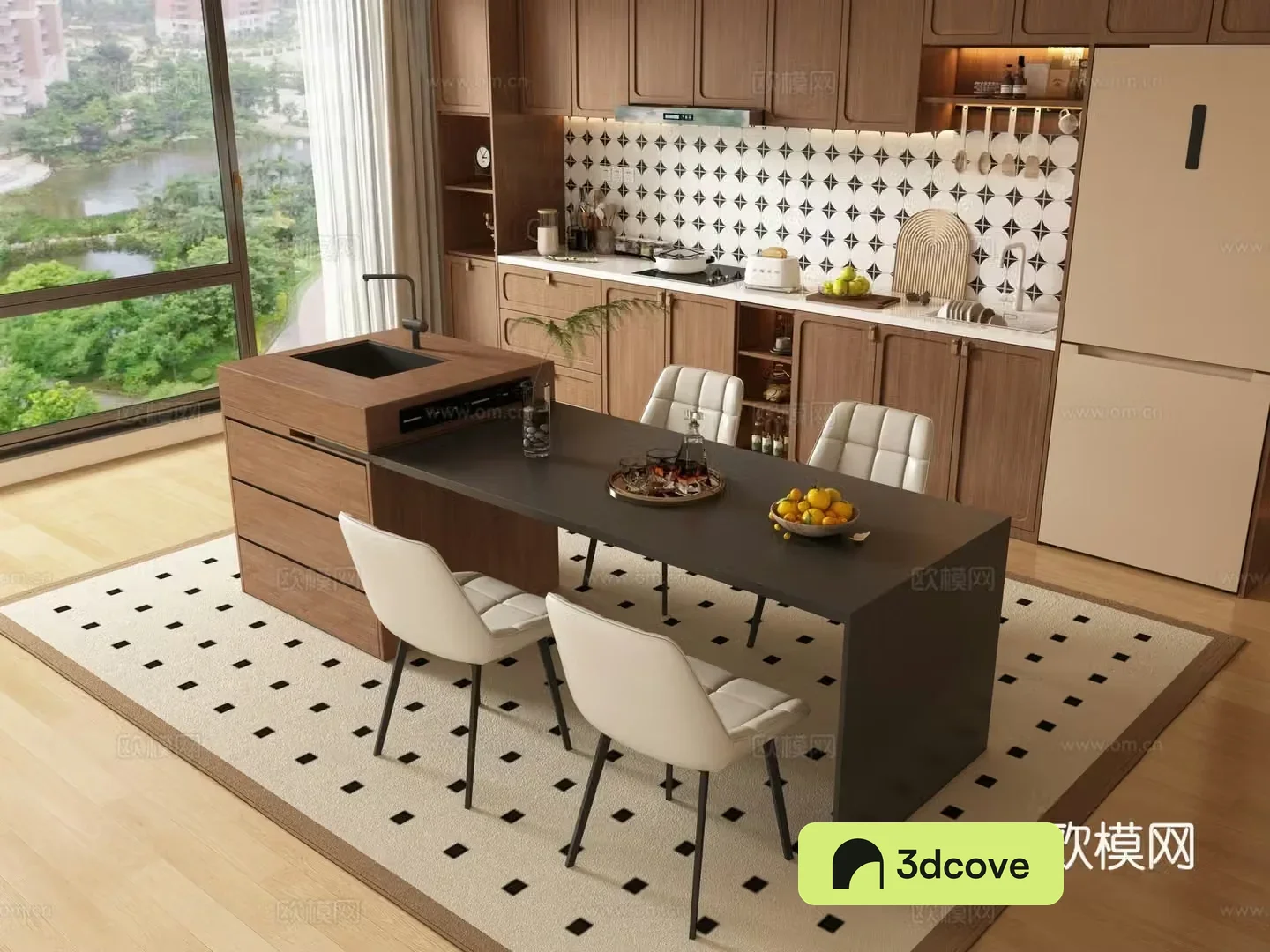 Medieval style dining table and chairs island dining table