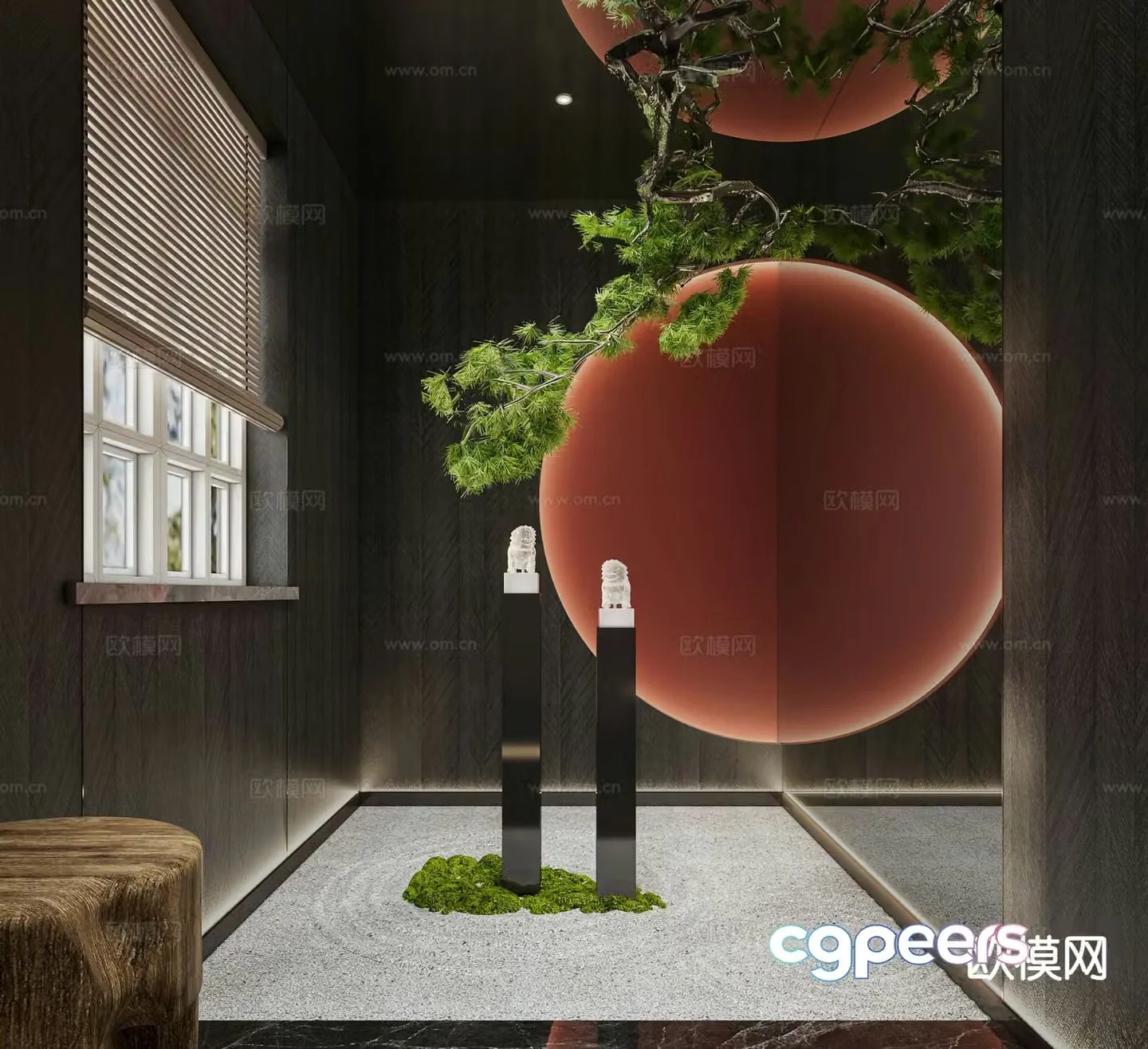 Modern interior landscape 3d model