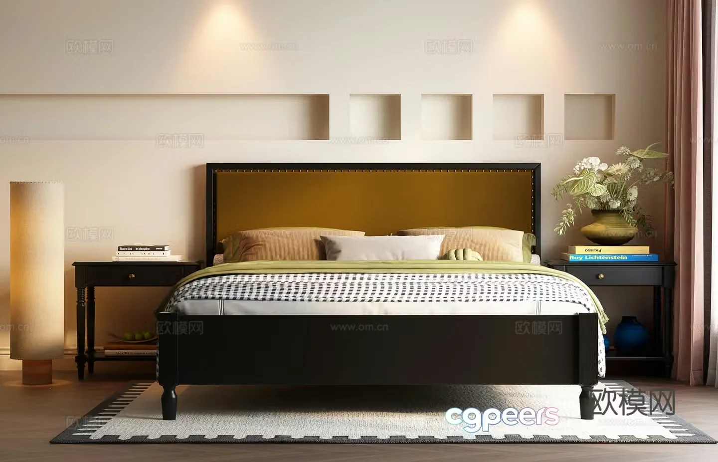 Modern American bed French modern bed American modern bed 3d model