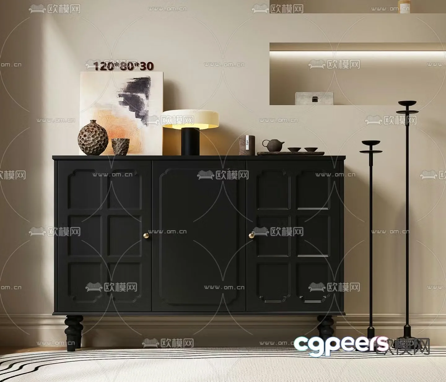 French sideboard 3D model