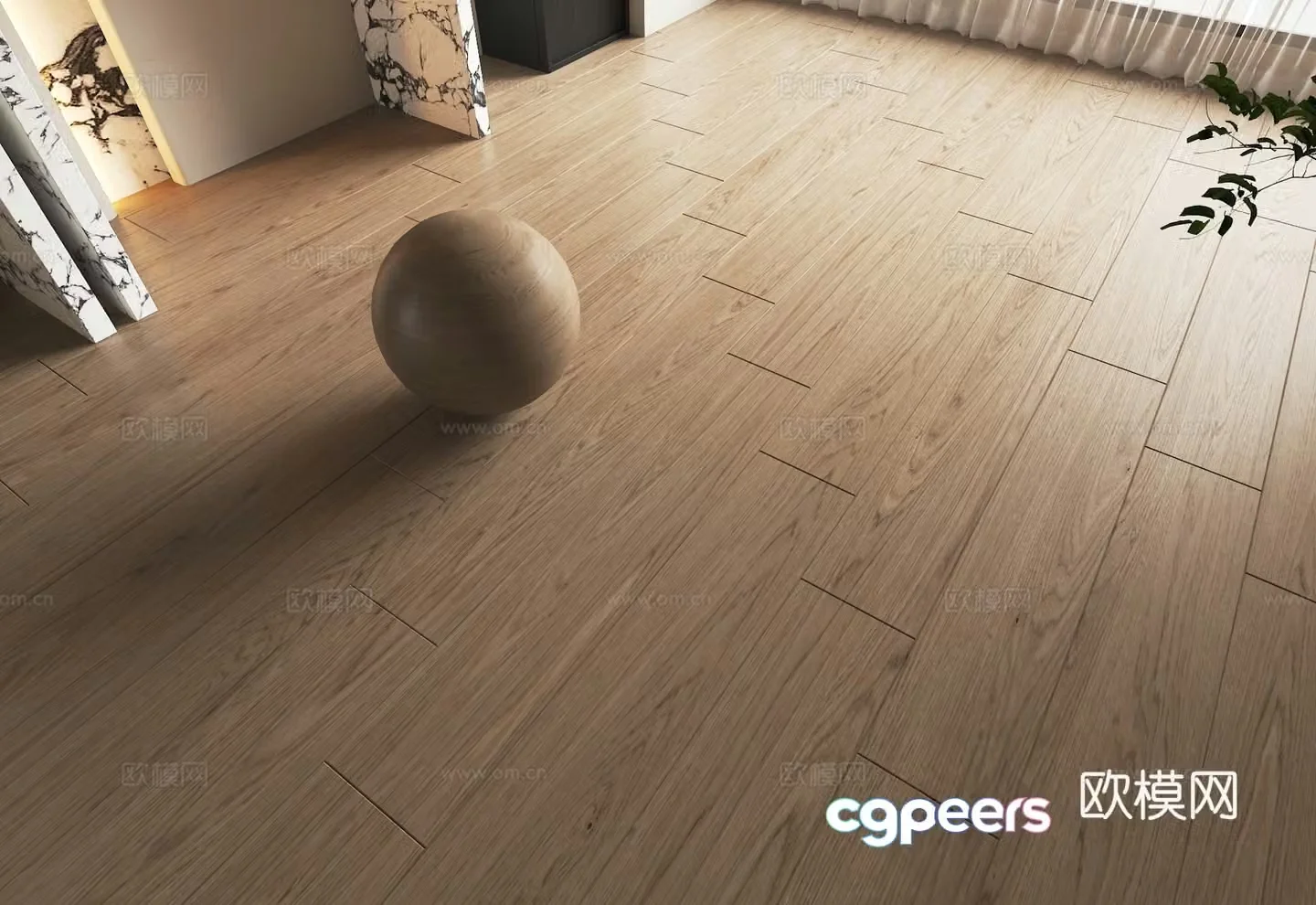 Modern log floor I-shaped wooden floor Oak floor Maroon wood floor Wood floor 3d model