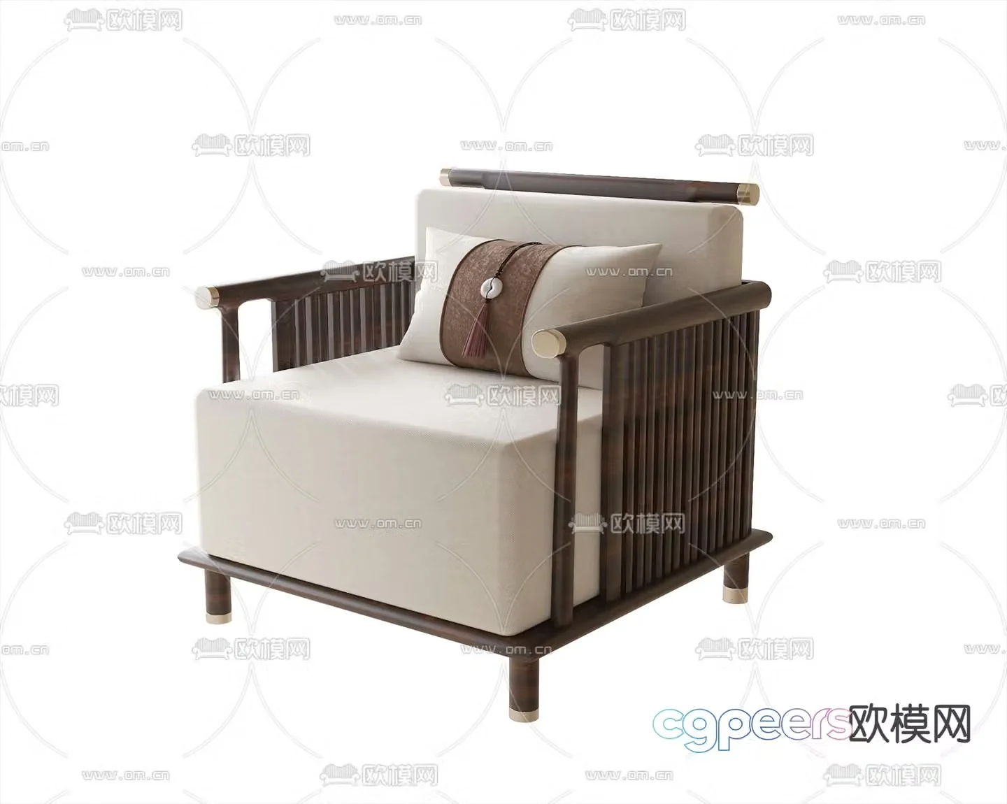 New Chinese style sofa single sofa 3d model