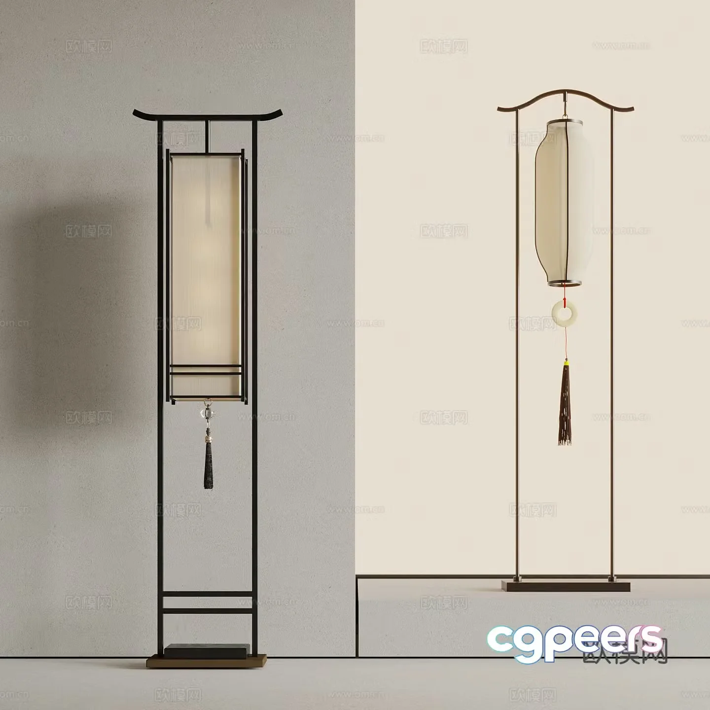 New Chinese floor lamp 3D model