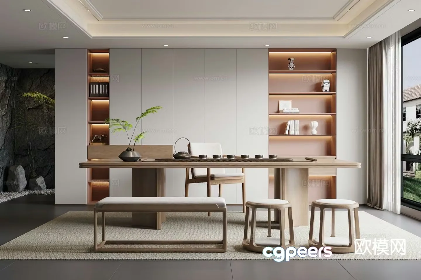 Modern tea room 3d model