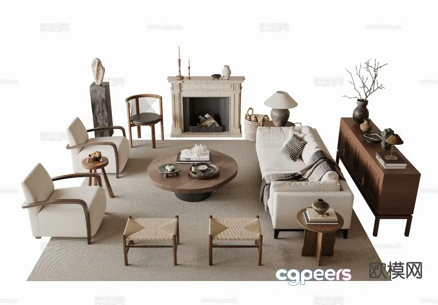 Medieval style sofa modular sofa 3d model