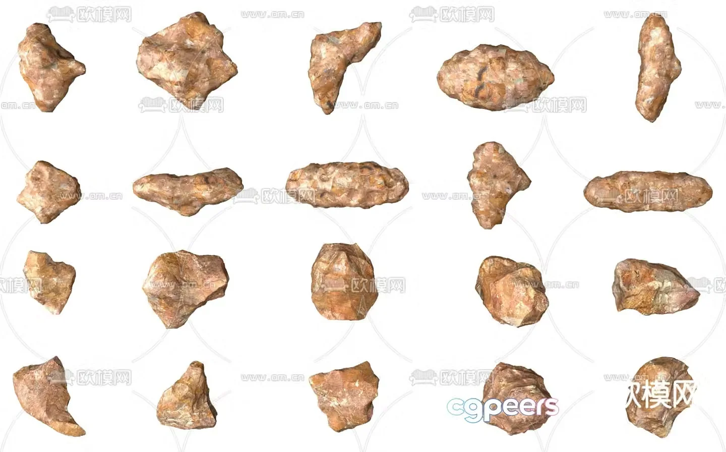 landscape stone rock stone 3d model
