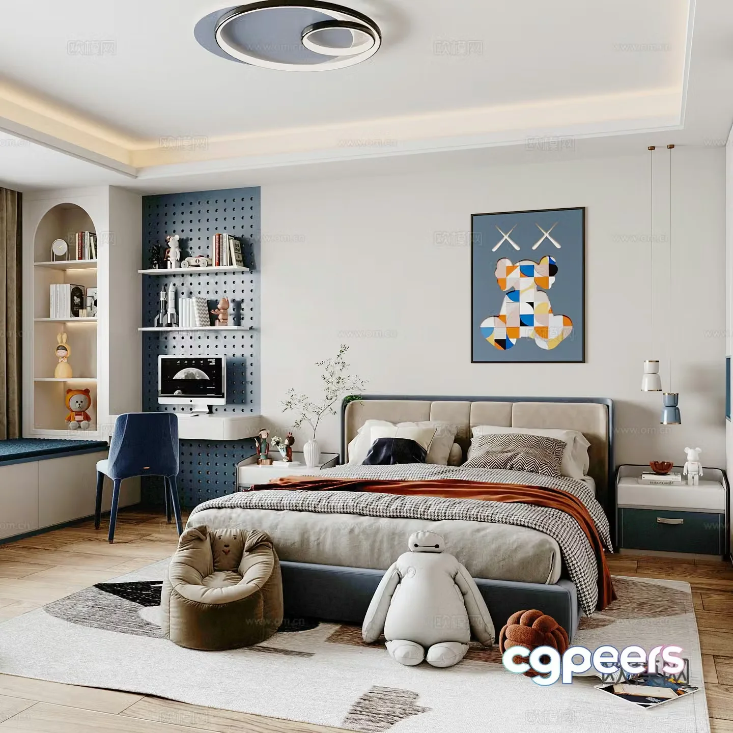 Modern children’s room boy’s room 3d model