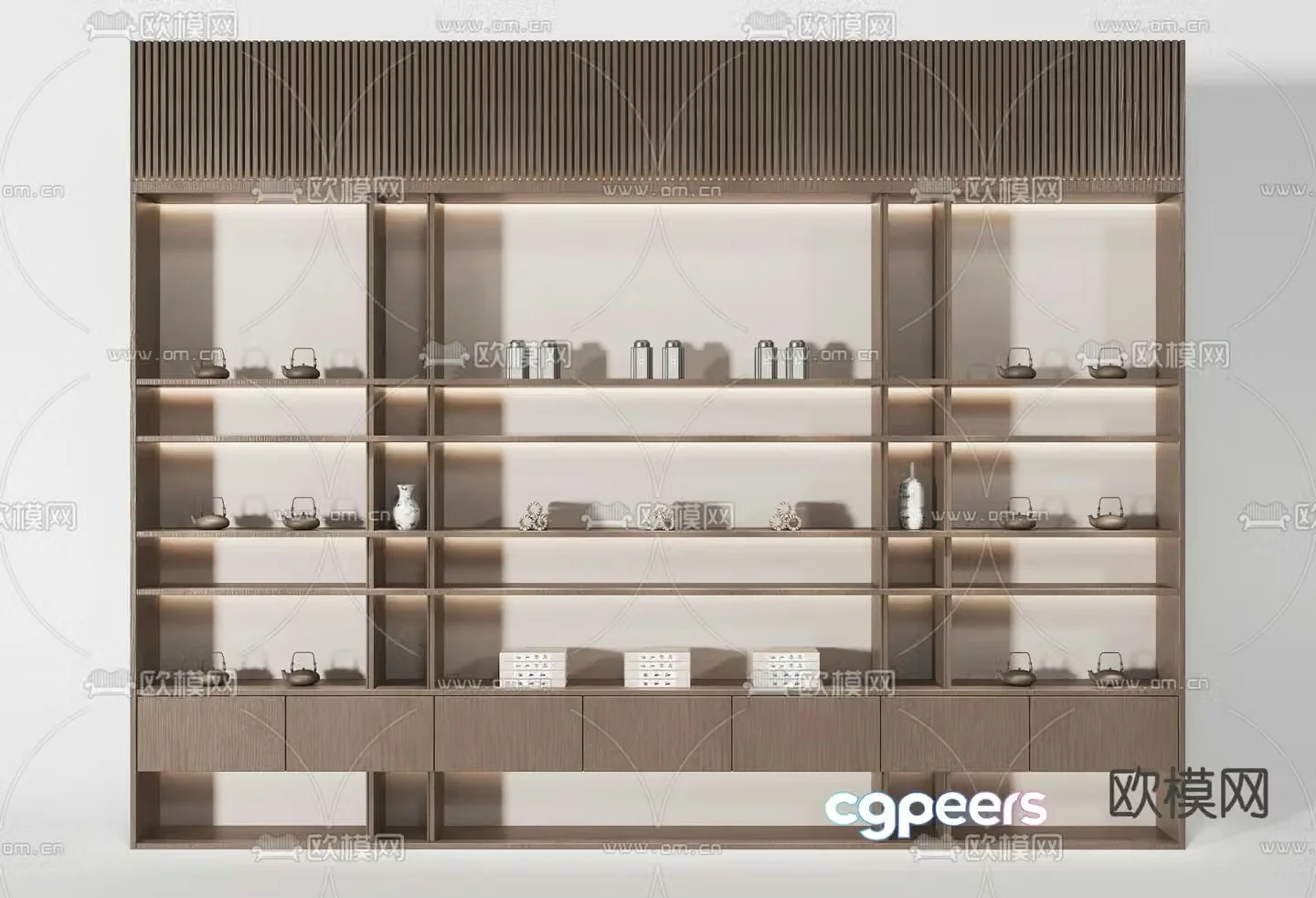 New Chinese style decorative cabinet shelf 3d model