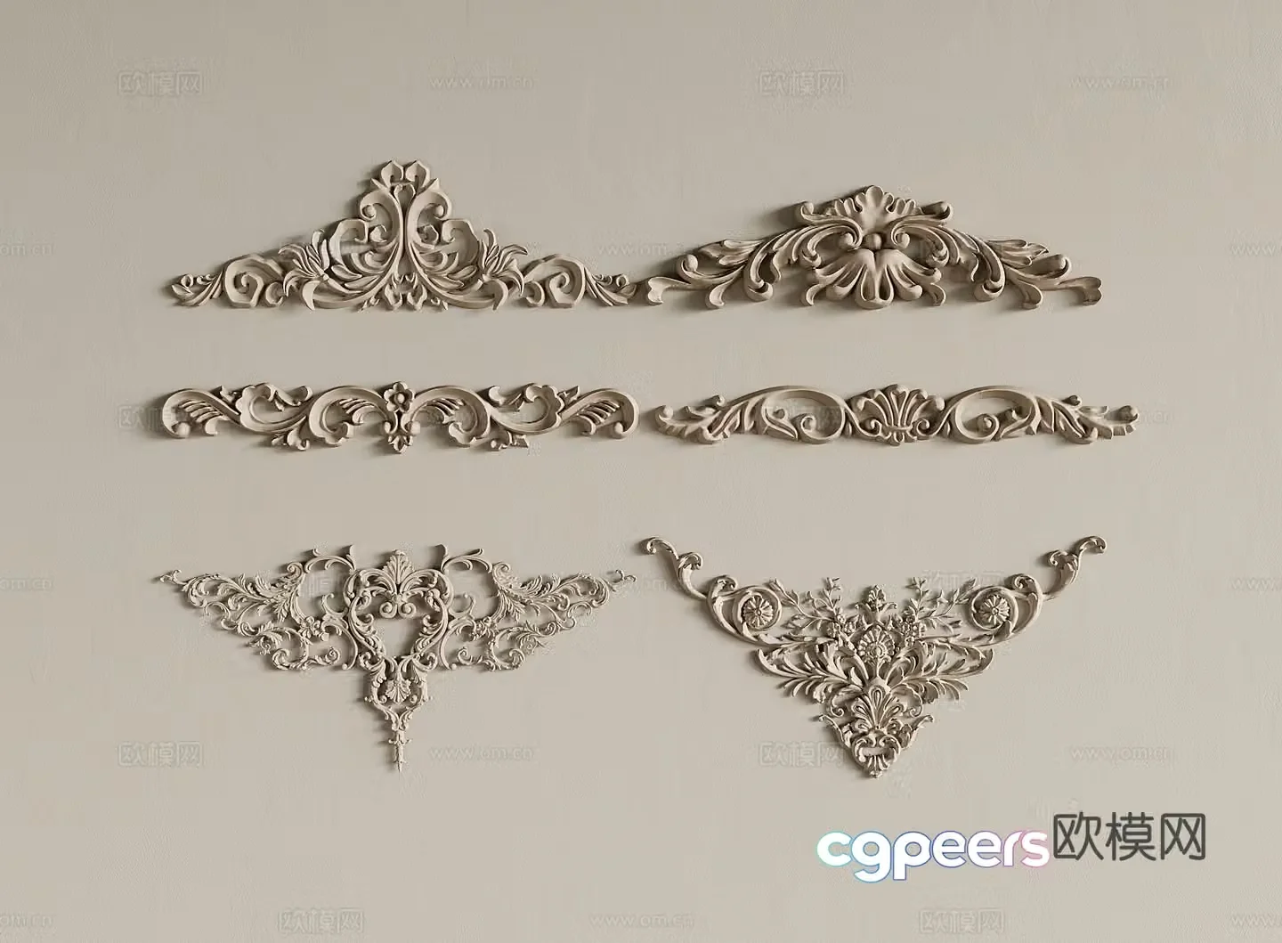 Carving French carving Solid wood carving 3d model