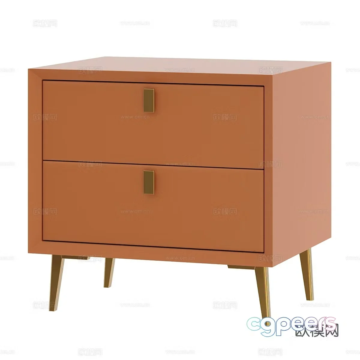 Modern Italian light luxury bedside table 3D model