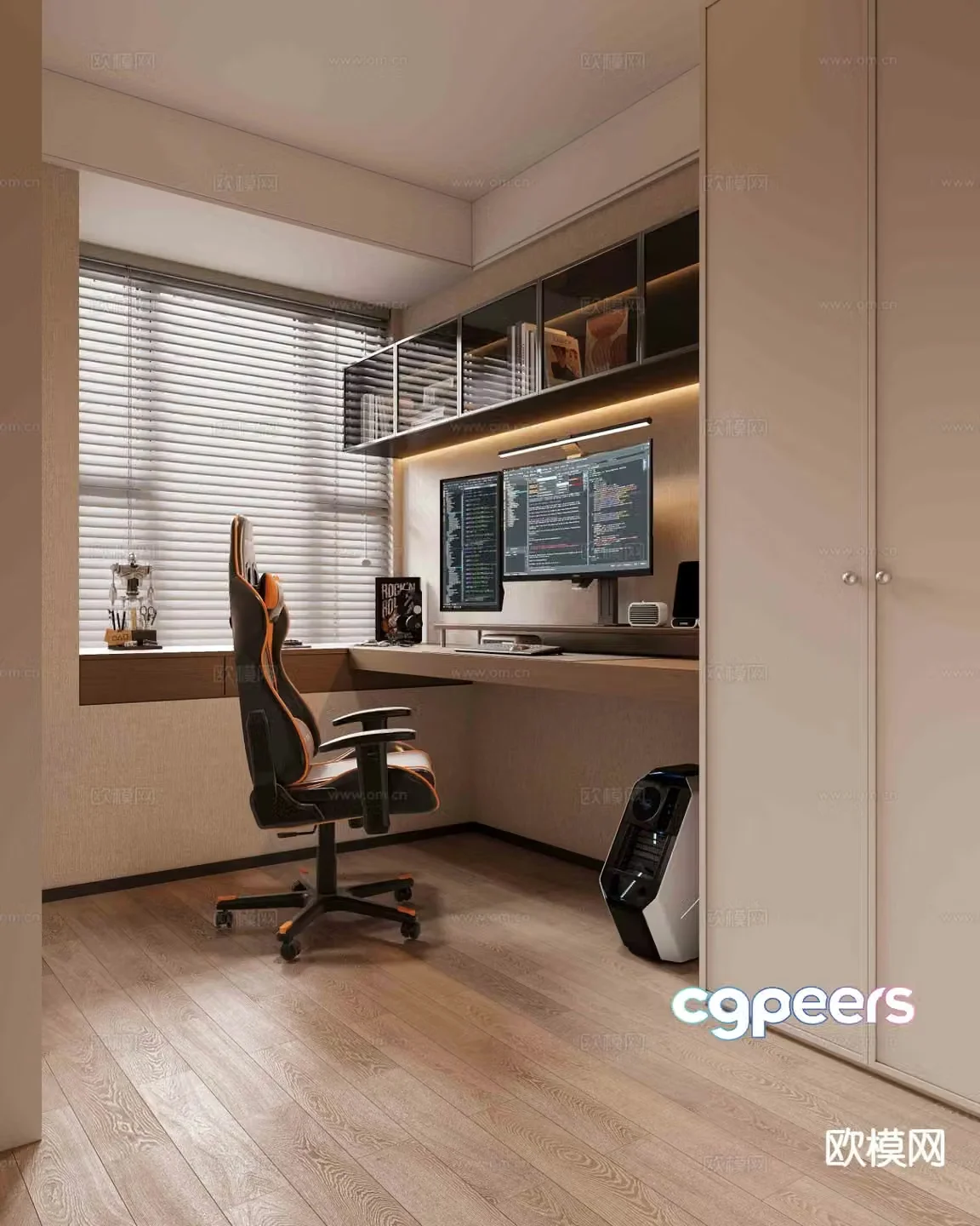 Medieval style computer room e-sports room study room 3D model