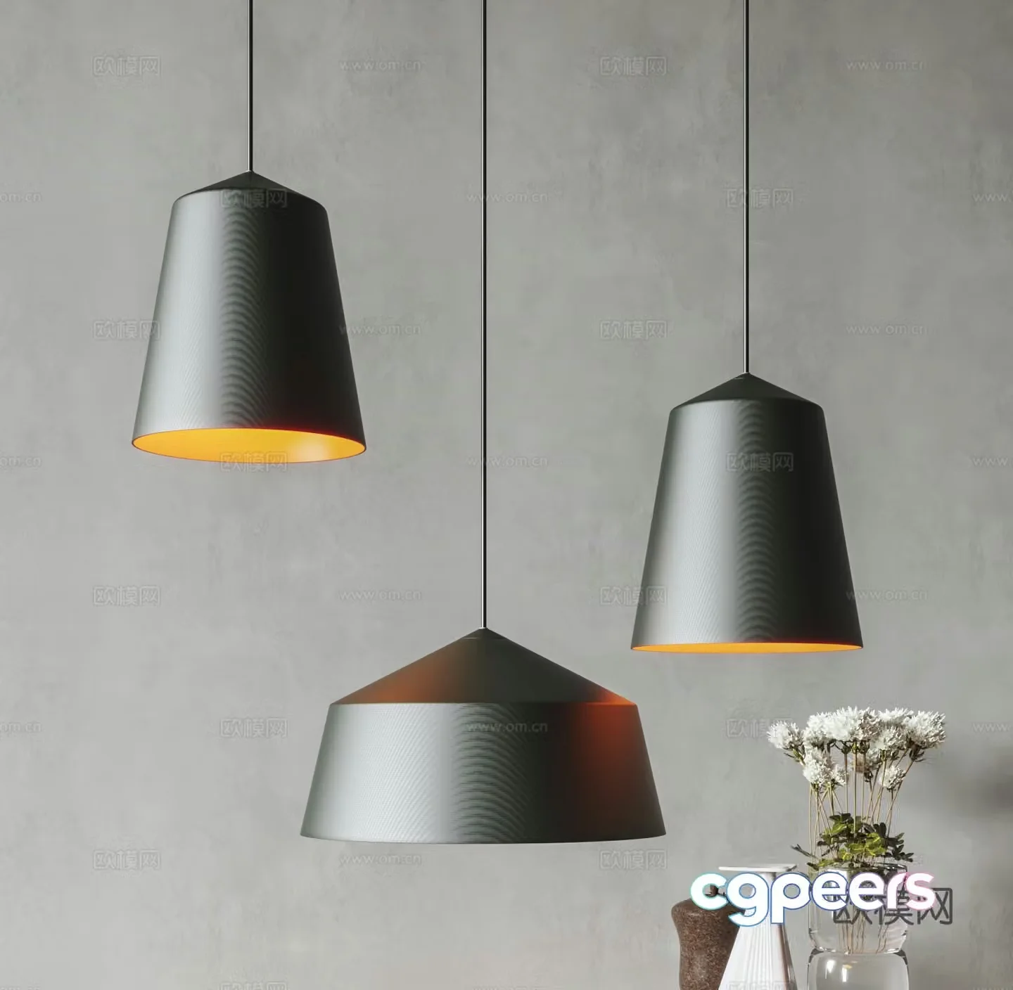 Modern chandeliers single-head chandeliers bedside chandeliers industrial style iron chandeliers decorative chandeliers 3D model