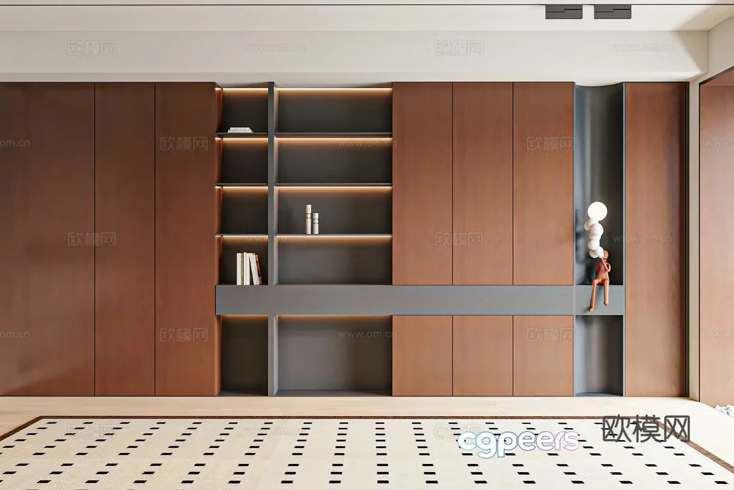 Modern medieval style bookcase 3d model