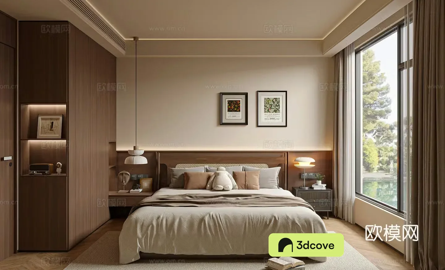 Middle-aged bedroom 3d model