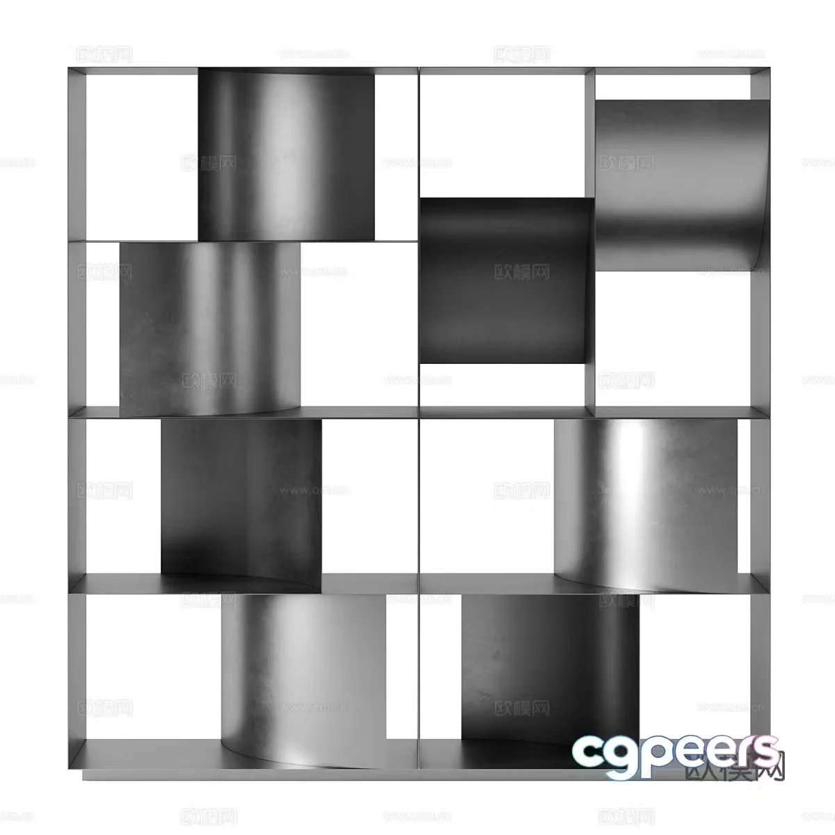 Italian bookshelf storage rack 3d model