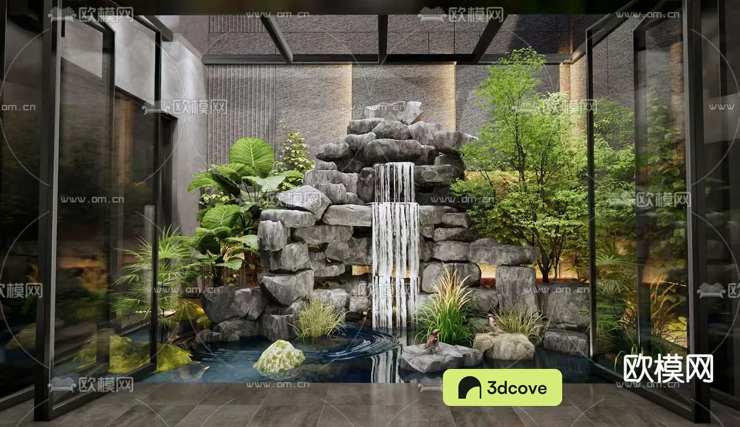 rockery and waterscape sketch