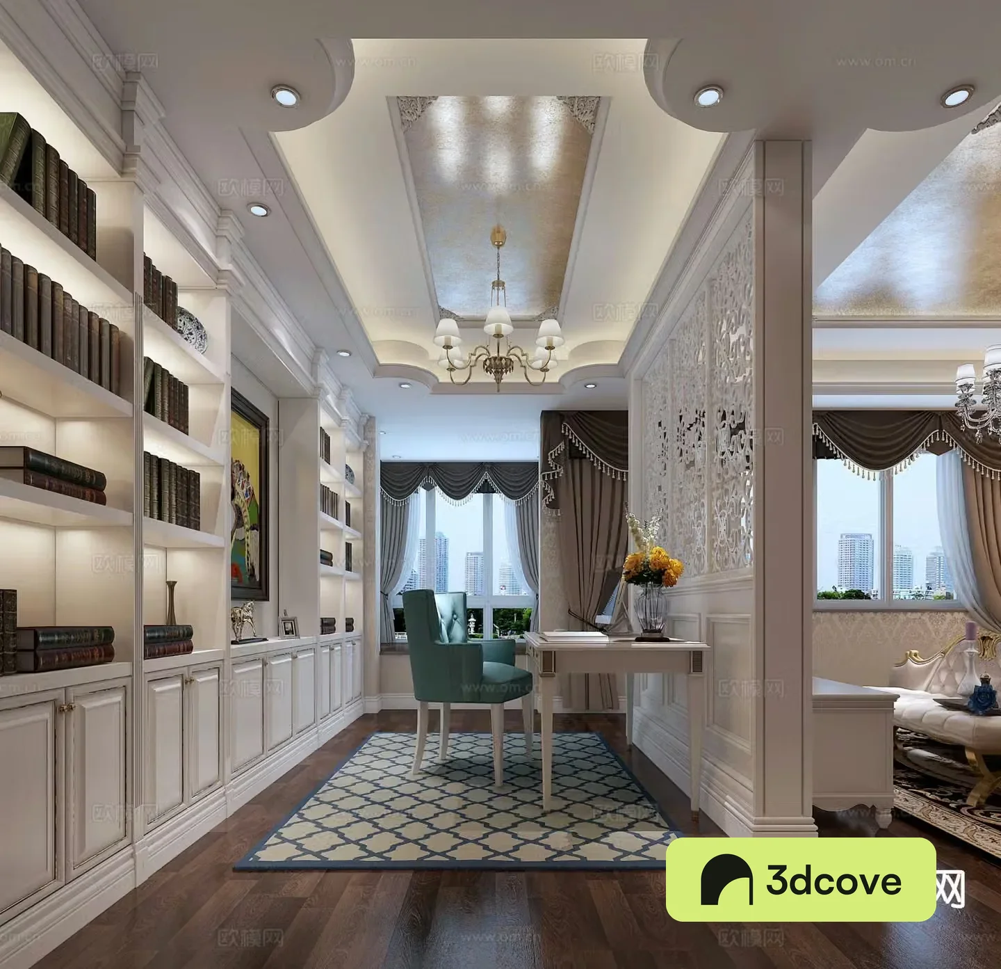 simple European study room