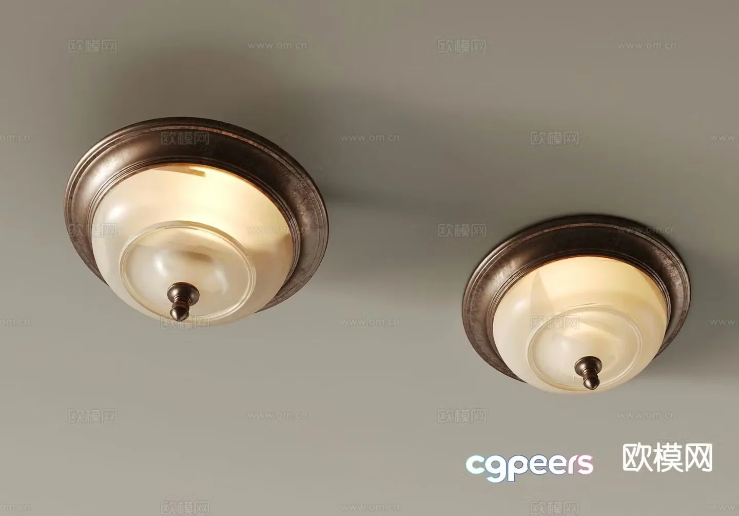 French ceiling light 3D model