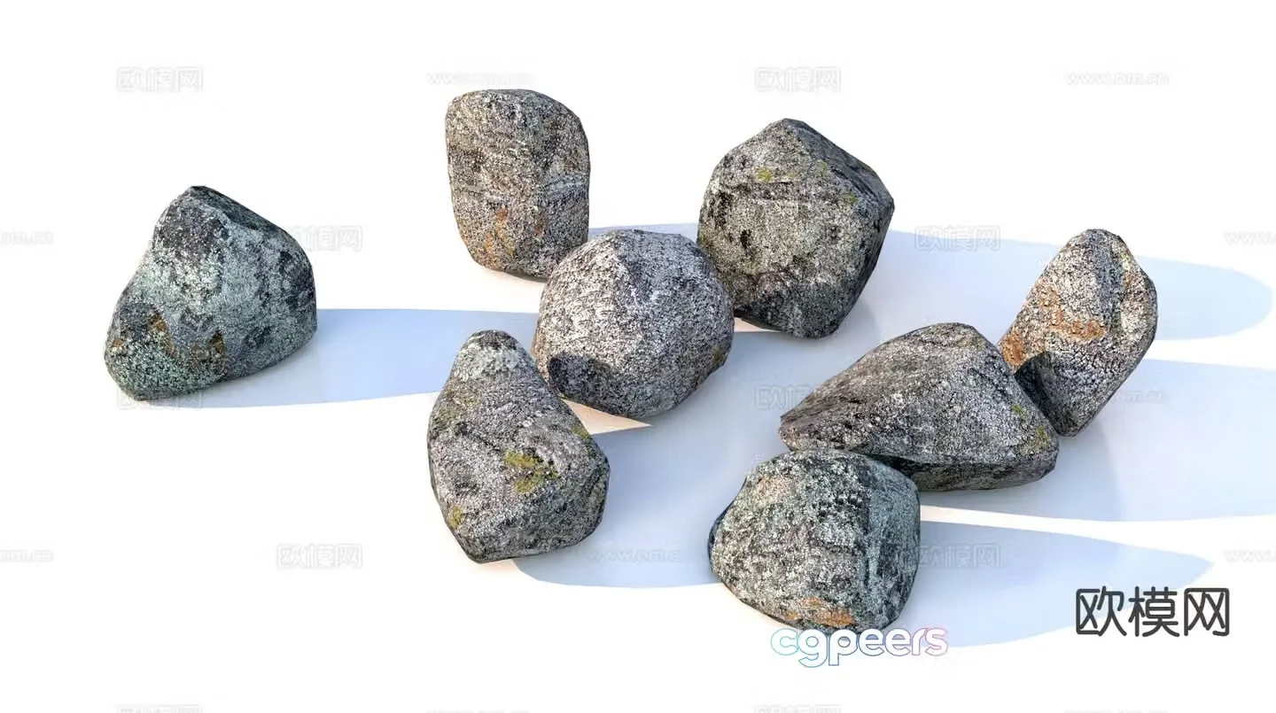 stone river stone landscape stone 3d model