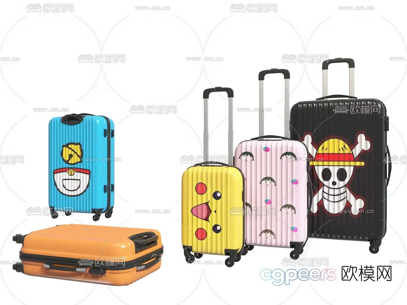 Modern children’s luggage 3d model