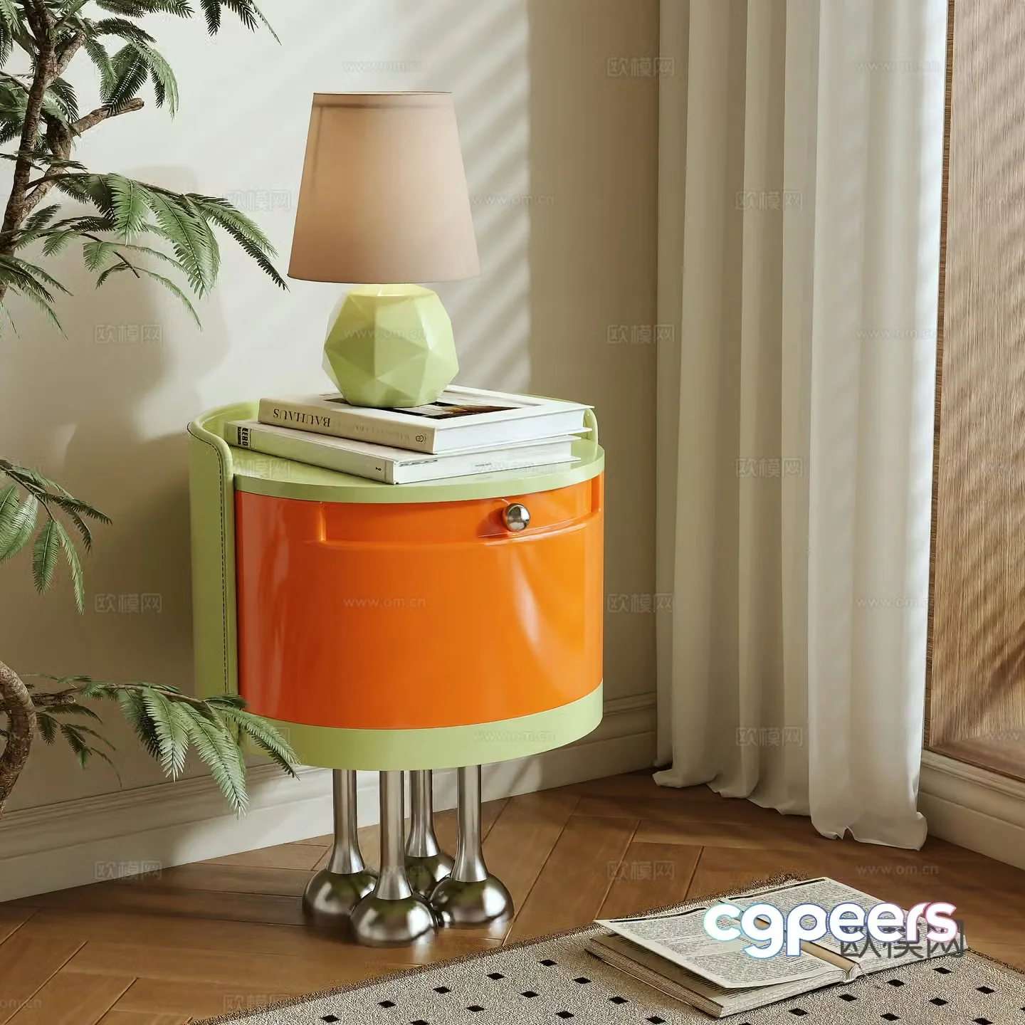 Nordic bedside table 3d model