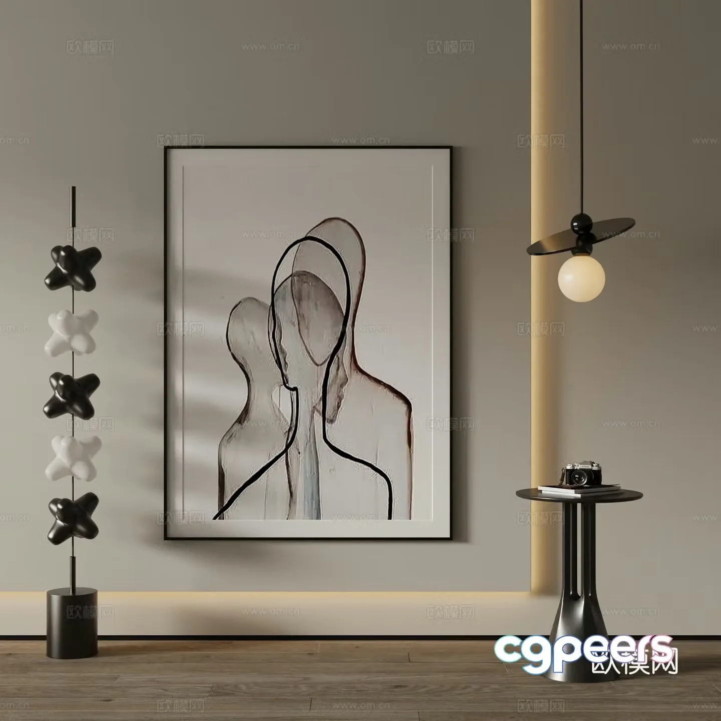 Modern Art Painting Decorative Painting 3D Model