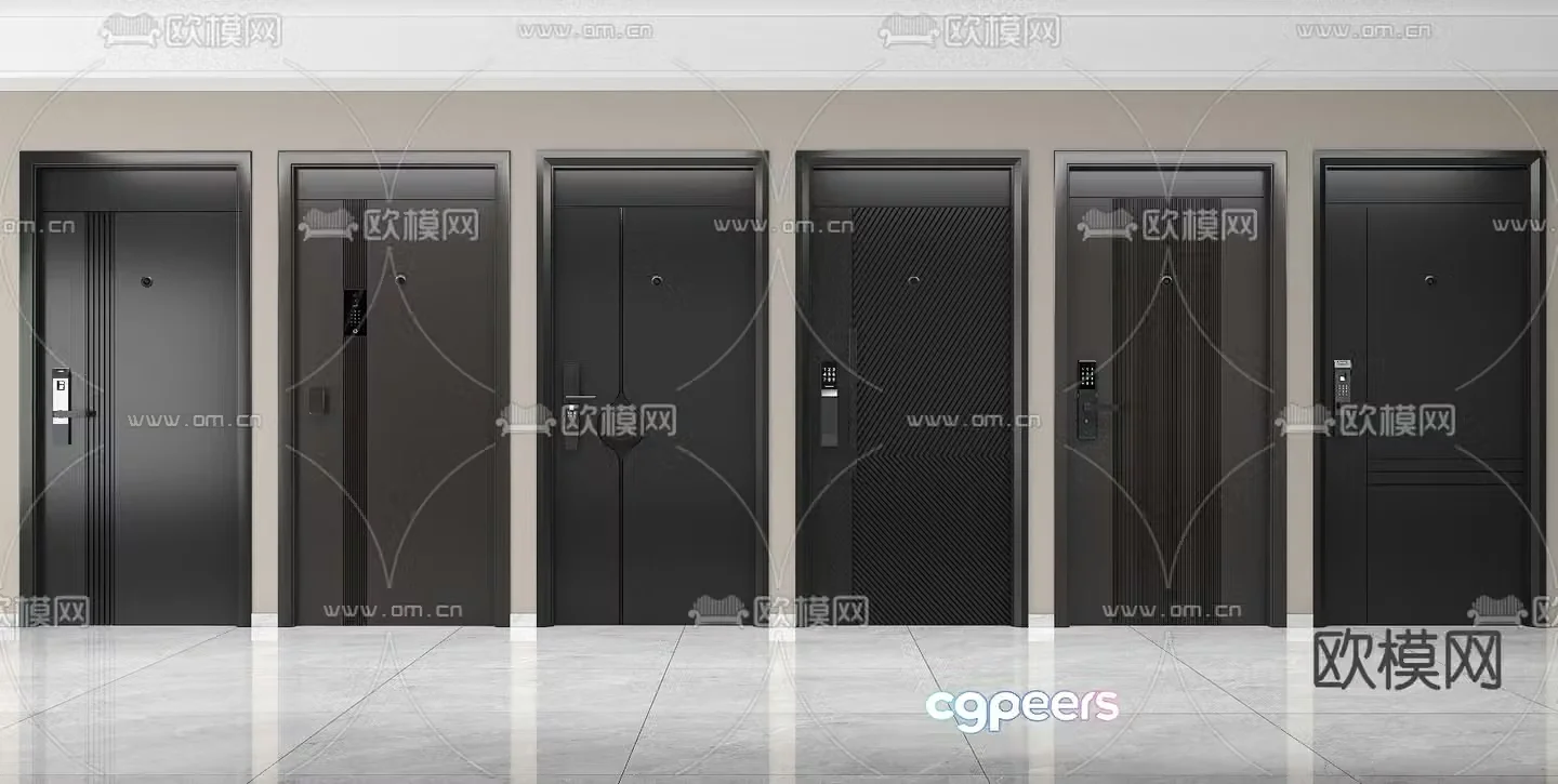 Entry door Security door Password door Single door 3D model