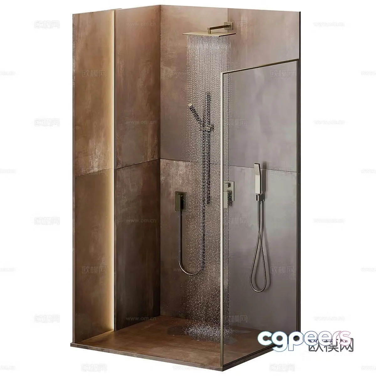 New Chinese style light luxury shower room 3D model