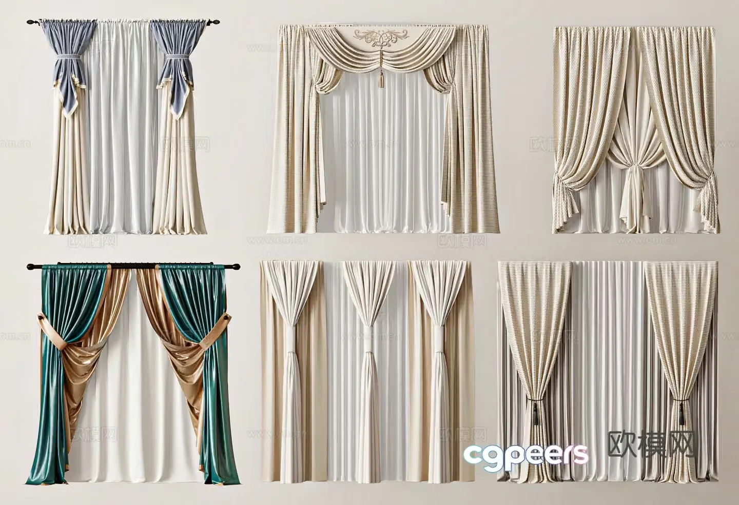 Modern Curtain Roman Curtain 3D Model