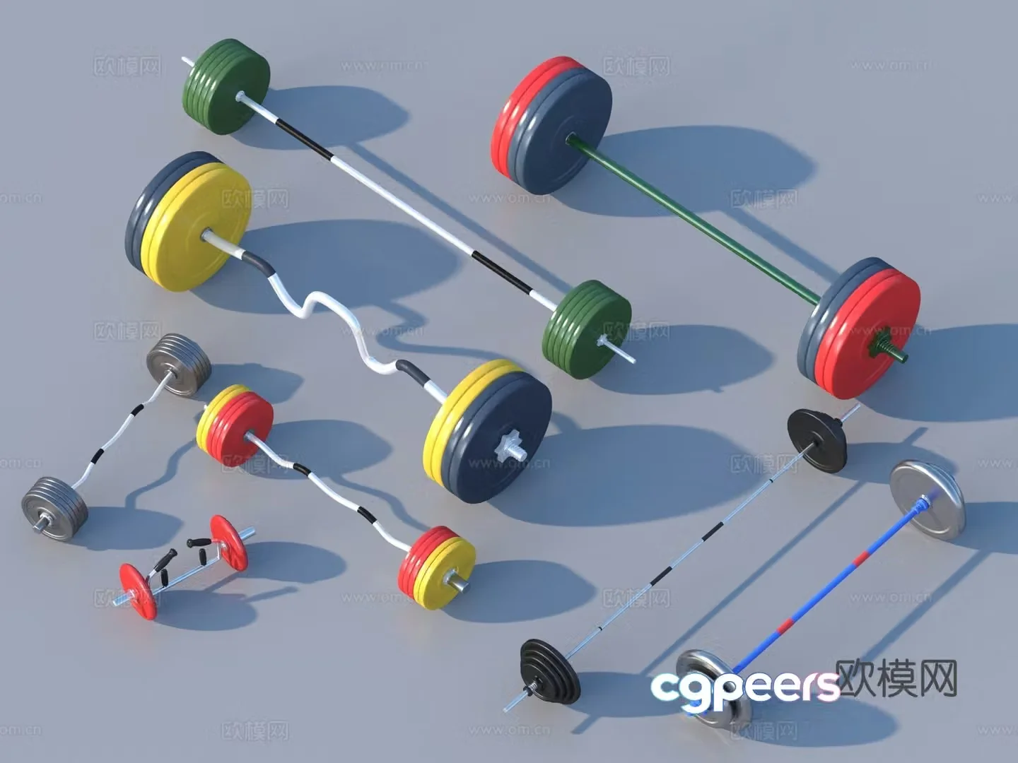 Barbell Weightlifting Barbell 3D Model