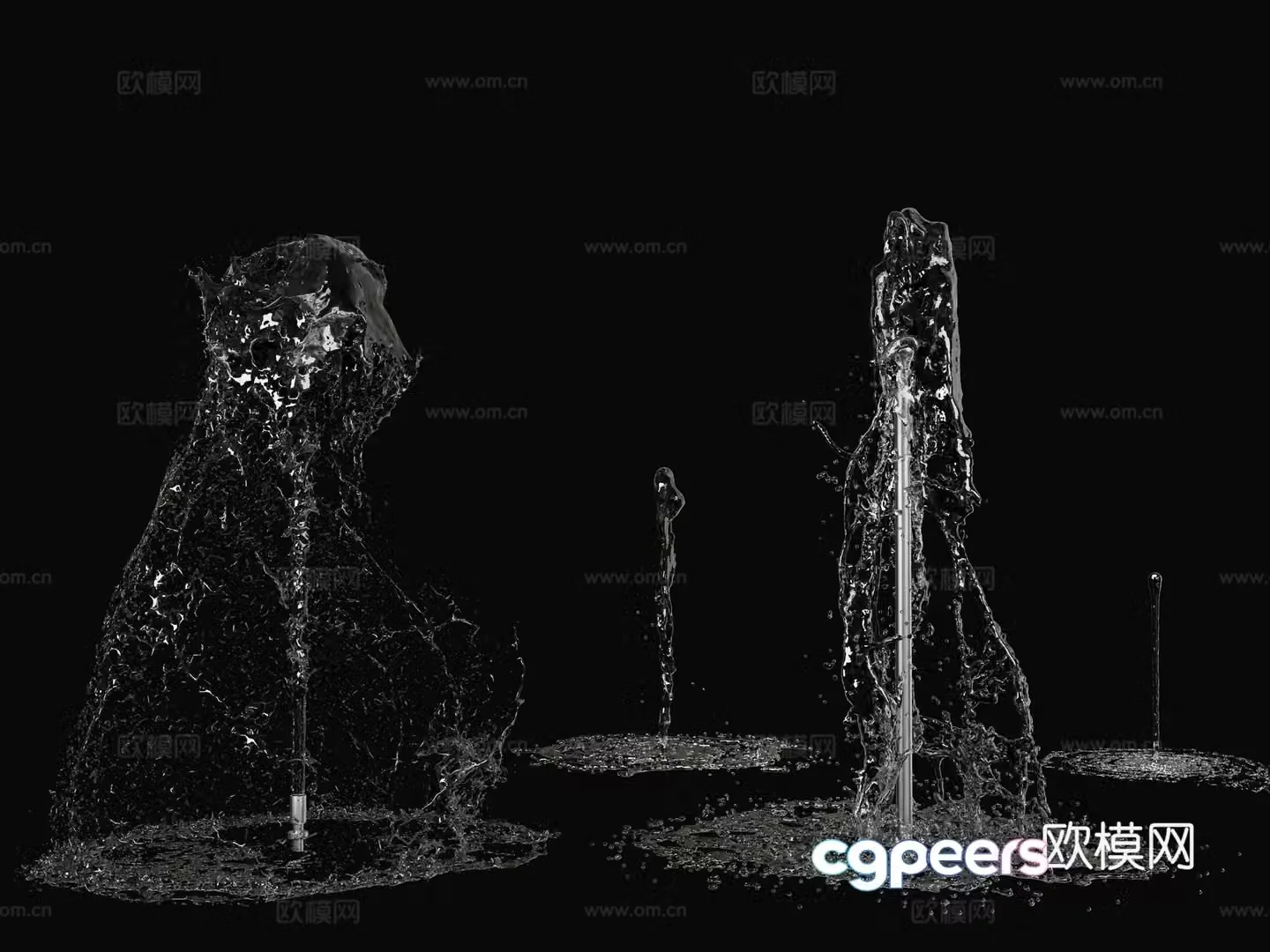 Modern Fountain Running Water Water Curtain Waterfall 3D Model